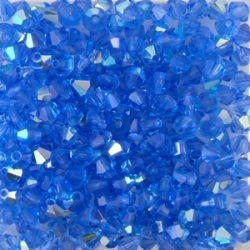 #13.01 - 25 Stück - 4,0 mm Crystal Bicone Sapphire AB
