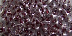 #047 10g SuperDuo-Beads crystal dark red lined