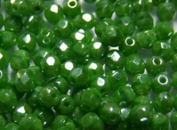 #12 50 Stück - 4,0 mm Glasschliffperlen - green silk hematit