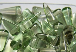 #04 - 10 Stck. Spike-Bead 5x13mm - tr. Smoked Peridot