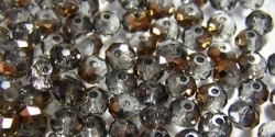 25 facetierte Rondelle 3*4mm black diamond half copper