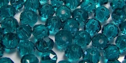 25 facetierte Rondelle 3*4mm Blue Zircon