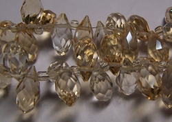 1 facetierter Tropfen 6x13 mm Lt Topaz AB-galvanisiert