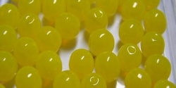 #12.00 25 Stück Perlen rund - opalin gelb - Ø 6 mm