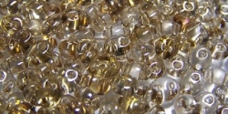 #90 10g Preciosa® TwinBeads lt topaz goldluster