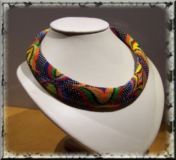 Crochet tube necklace "Kaleidoskop" english version