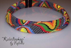 Crochet tube necklace "Kaleidoskop" english version