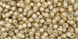 10 g TOHO Seed Beads 11/0 TR-11-0369 - Inside-Color Crystal/Beige Lined (E)