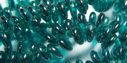 #30 - 50 Stück Lentils 6x2,5 mm Tr. Teal Hematit Coating