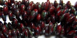 #31 - 50 Stück Lentils 6x2,5 mm Opaque Red Picasso