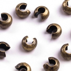 10 Stück Klappkugel ø 3 mm - antik bronze - glatt