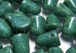 #12 - 10 Stck. Gum-Bead 7x10mm - opak dark seafoam luster