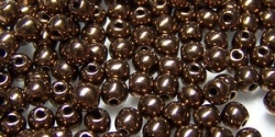 #14a - 50 Stück Perlen rund - jet bronze - Ø 3 mm