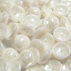 #14 - 25 Stck. Piggy-Beads 4x8mm - chalk white hematit coating