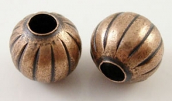 25 Stck. Metallperlen "Melone" - Ø ca. 6mm - copper