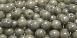 #67 50 Stück Perlen rund - opak chalk white grey lustre - Ø 4 m