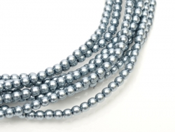 02010/24961 - 1 Strang Perlen Ø 2 mm rund - blue grey pearl-coating