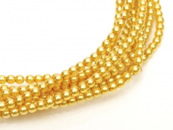 02010/10137 - 1 Strang Perlen Ø 2 mm rund - gold pearl-coating