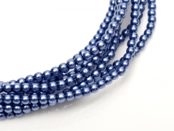 02010/10190 - 1 Strang Perlen Ø 2 mm rund - blue pearl-coating