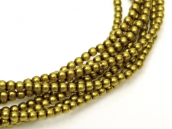 02010/10131 - 1 Strang Perlen Ø 2 mm rund - dk gold-olive pearl-coating