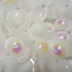 #24a - 25 Stck. Piggy-Beads 4x8mm - opal white AB