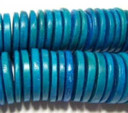 1 Strang Kokos-Linsen Ø ca. 20mm - azure blue (ca. ± 45 Stück)