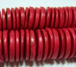 1 Strang Kokos-Linsen Ø ca. 20mm - pink red (ca. ± 45 Stück)