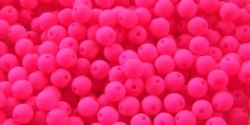 #69 50 Stück Perlen rund - samtig neon pink - Ø 4 mm