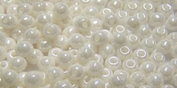#46 - 50 Stück Perlen rund - opak weiß hematitcoating - Ø 3 mm