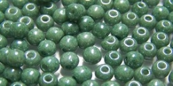 #50 - 50 Stück Perlen rund - opak weiß green luster - Ø 3 mm