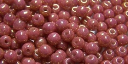 #52 - 50 Stück Perlen rund - opak weiß red luster - Ø 3 mm
