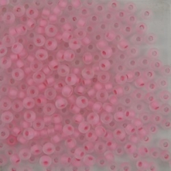 #096 10 Gramm Rocailles crystal matt rosé lined 9/0 2,6 mm
