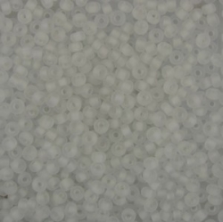 #101 10 Gramm Rocailles crystal matt white lined 9/0 2,6 mm