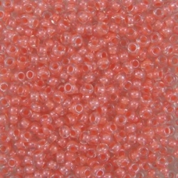 #089 10 Gramm Rocailles crystal orange lined 9/0 2,6 mm