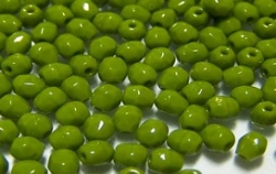 #09.4b 50 Stück - 3,0 mm Glasschliffperlen - opak dk olive