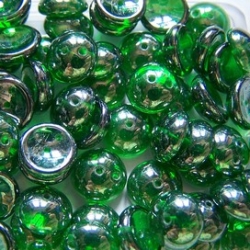 #56 - 25 Stck. Piggy-Beads 4x8mm - emerald hematite coating