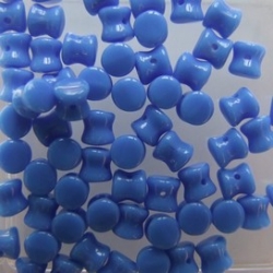 #02 - 25 Stck. Diabolo Beads 4x6 mm opak blue