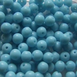 #12 50 Stück Perlen rund Ø 5 mm - opak hellblau