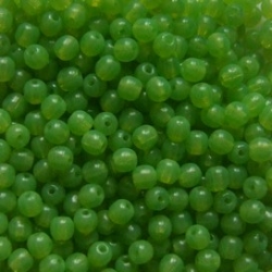 #24b - 50 Stück Perlen rund - opal green  - Ø 3 mm