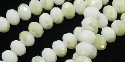 95 facetierte Rondelle 2*3mm Imitation Jade, Half Plated White