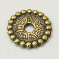 10 Stck. Metallscheiben - Ø ca. 12*2 mm - antik bronzefarben