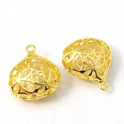 1 filigraner Anhänger Tropfen 17,5x19,5 mm - gold