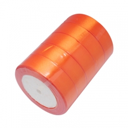 1 Rolle Satinband - orange - 25 mm