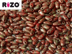 #10.02 10g Rizo-Beads opak red picasso