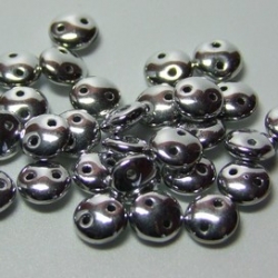 #15.00 - 50 Stück Two-Hole Lentils 6mm - crystal full labrador