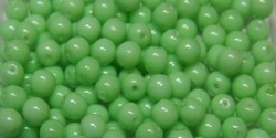 #79 1 Strang - 4,0 mm Glasperlen - lt green paint coating (±120 Stück)