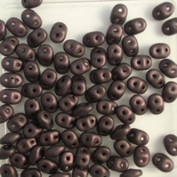 #072 10g SuperDuo-Beads metalic suede dk lilac/brown