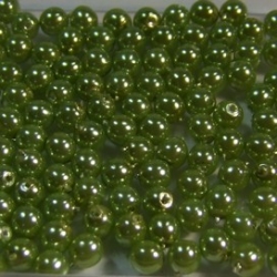 #10 50 Stück - 4,0 mm Glaswachsperlen - olive