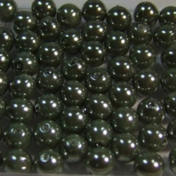 #13 20 Stück - 6,0 mm Glaswachsperlen - dk olivine