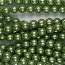 #19 1 Strang - 6,0 mm Glaswachsperlen - apple green